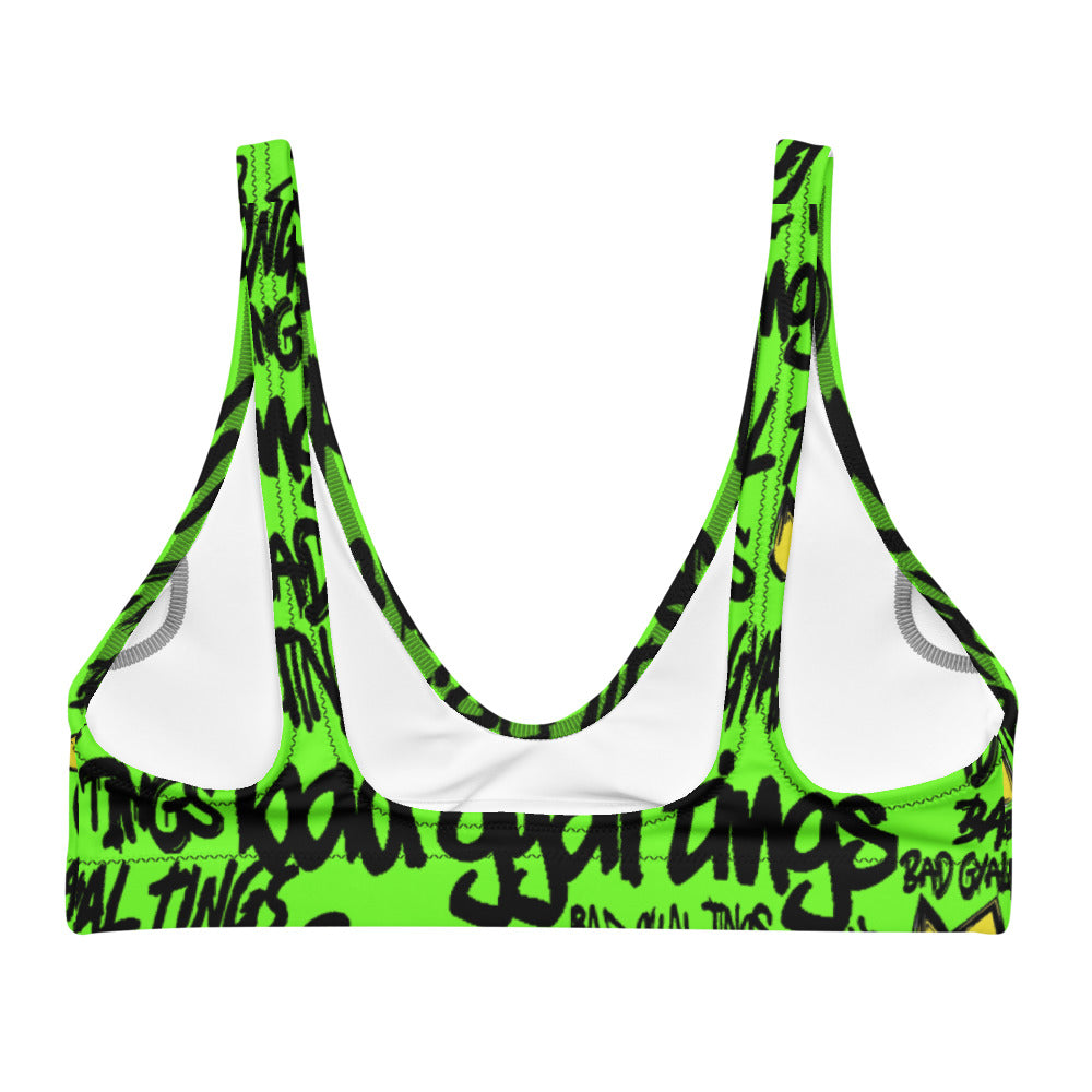 BAD GYAL TINGS  padded bikini top (BRIGHT GREEN)