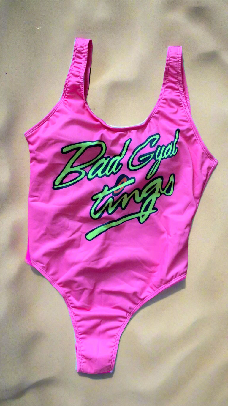 Bad Gyal Tings 1pc swimsuit Pink Citrus Grapefruit
