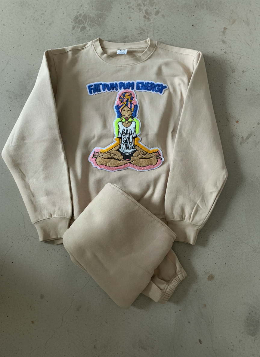 Fat Pumpum Energy Sweater Set Tan color