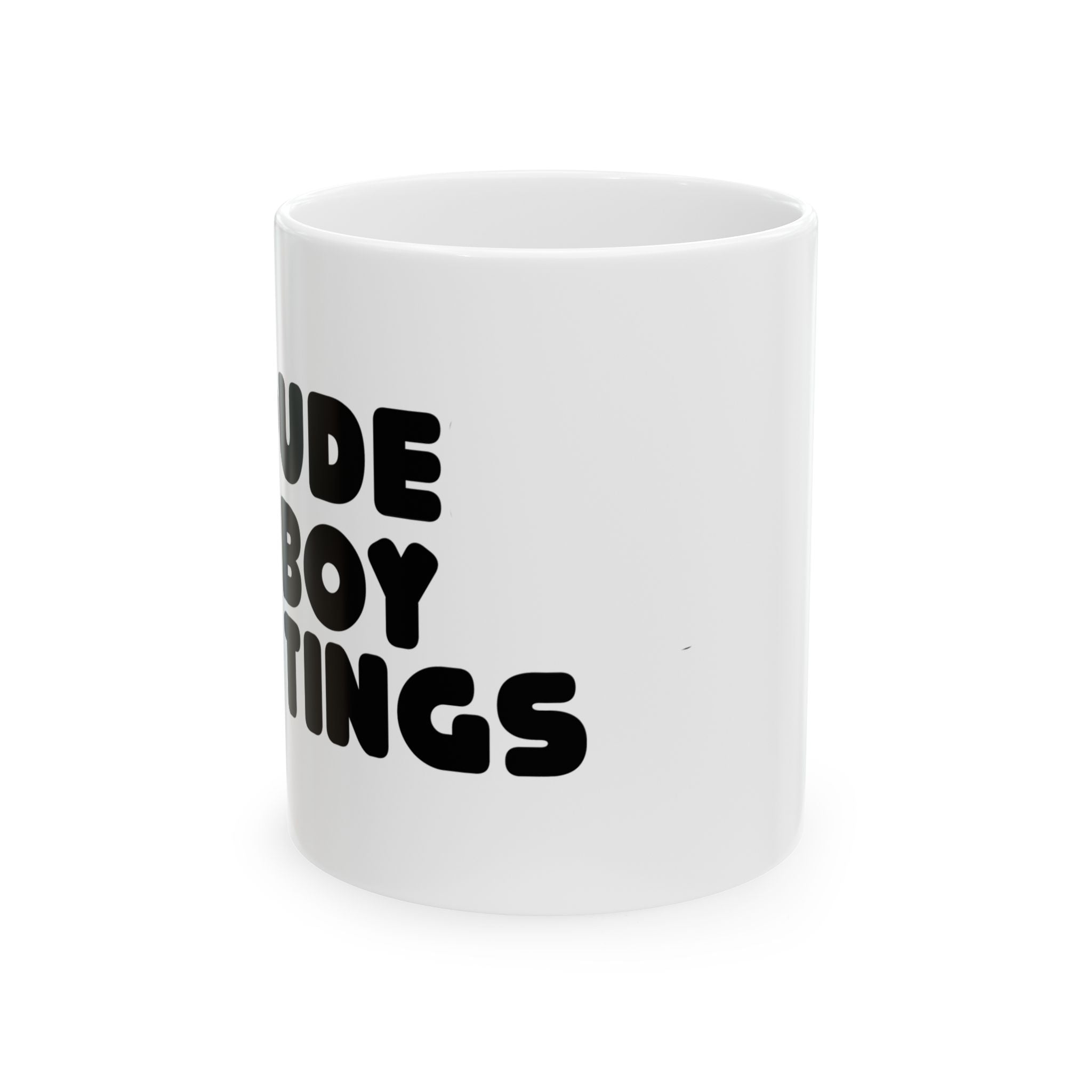 Rude Boy Greetings Ceramic Mug – Funny Retro Bold Text Coffee Cup (11oz & 15oz)