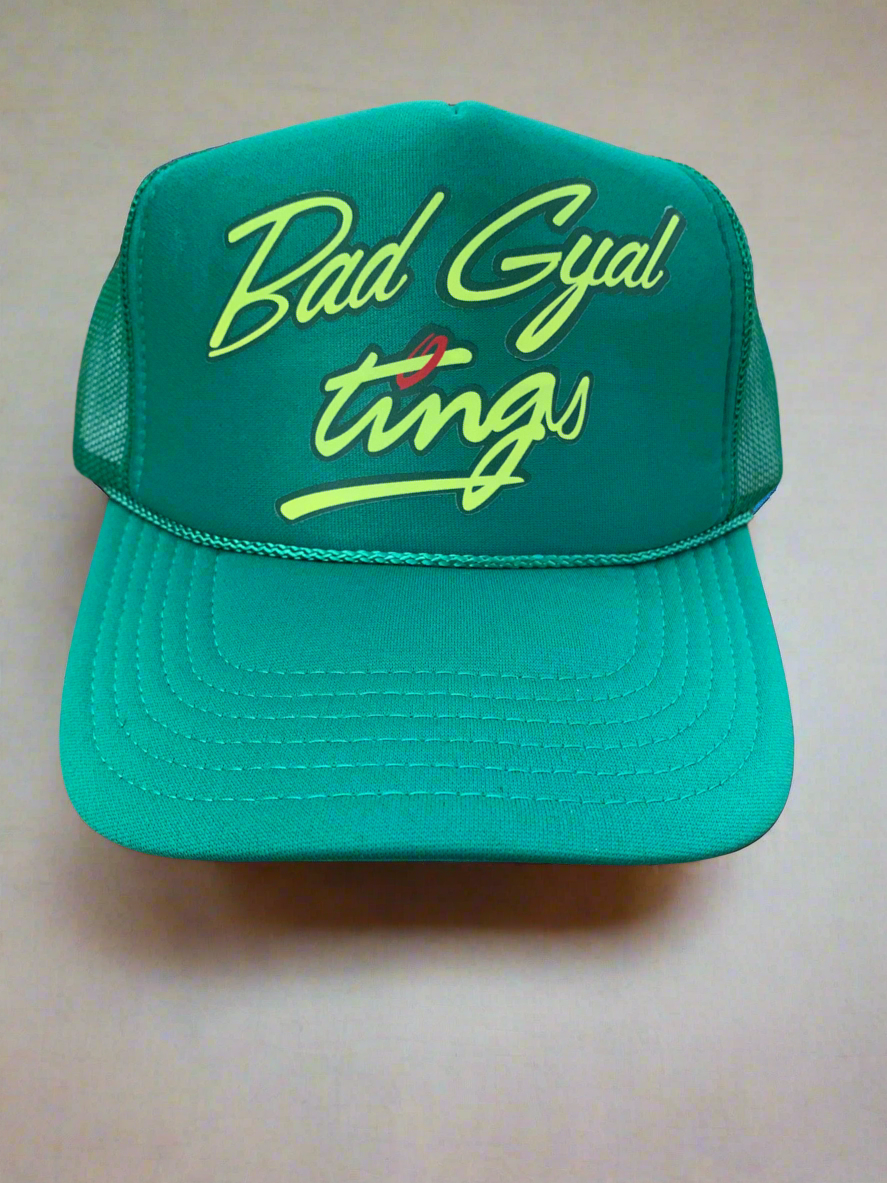 Bad Gyal Tings Trucker Hat All Green
