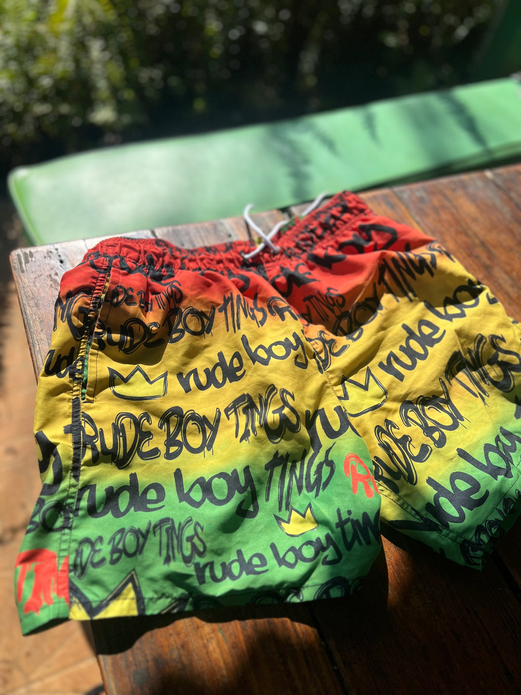RUDE BOY TINGS Swim Trunks (RED, GOLD, GREEN)
