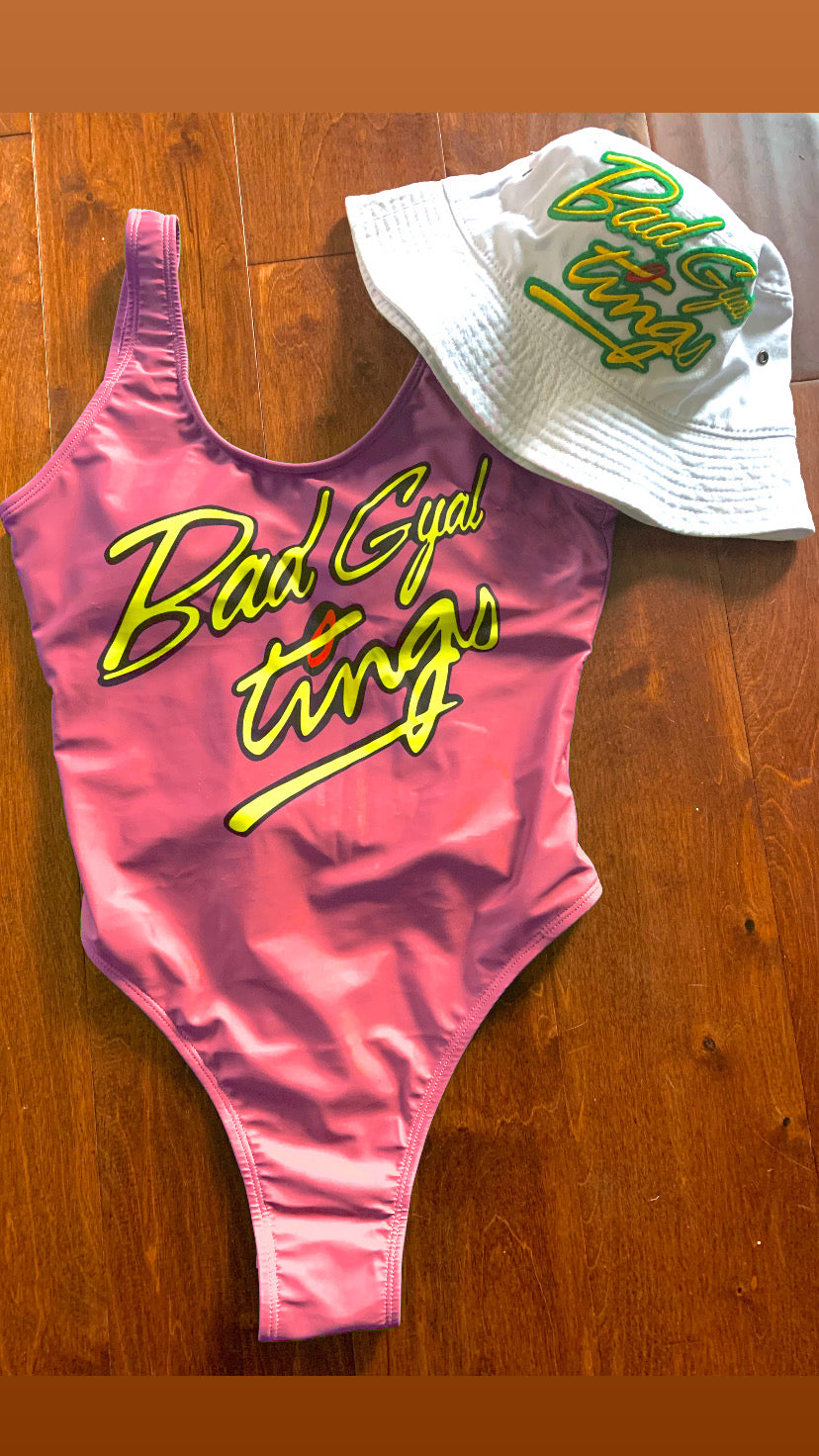 Bad Gyal Tings 1pc swimsuit Pink Grapefruit