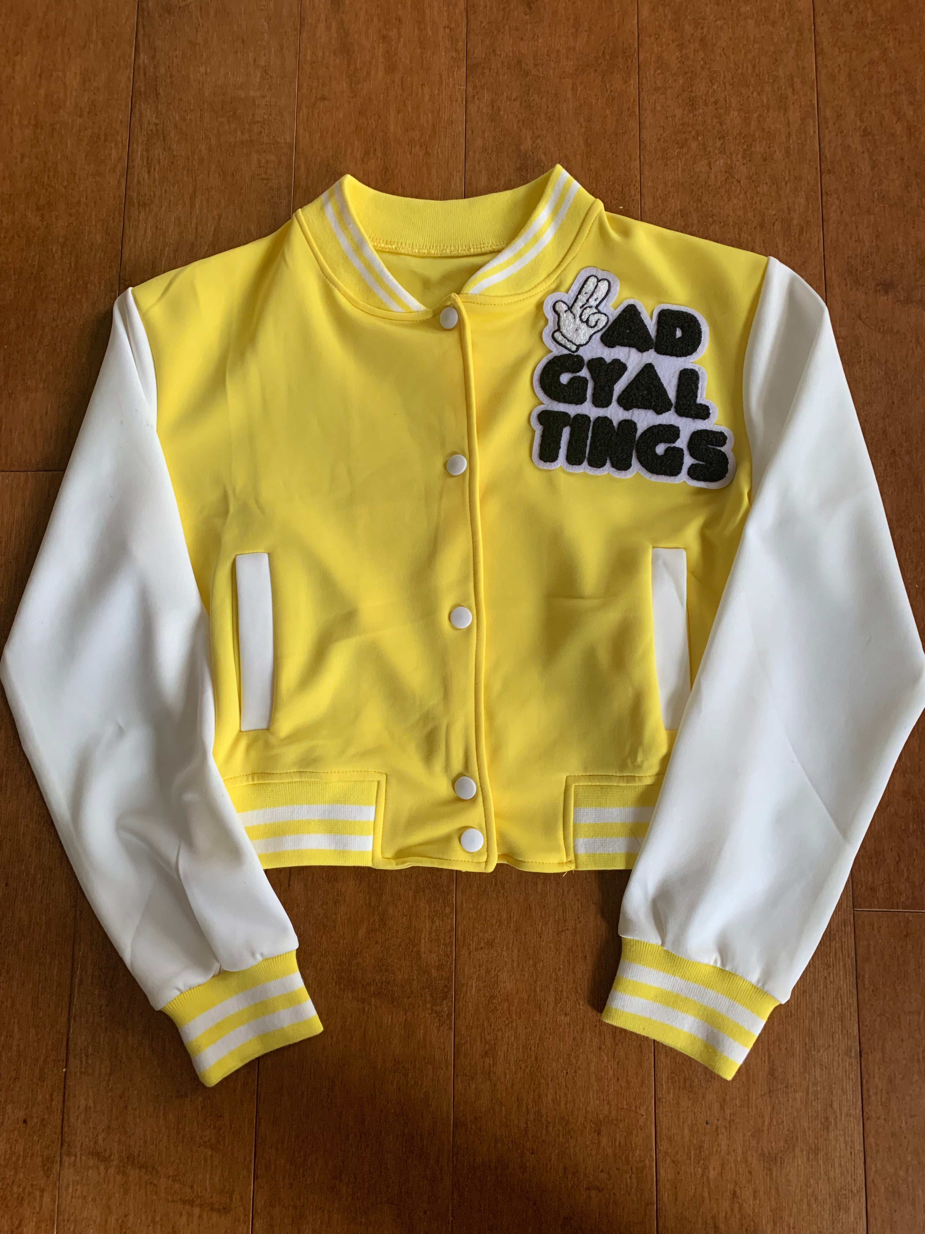 Bad Gyal Tings Yellow Lightweight Varsity Jacket
