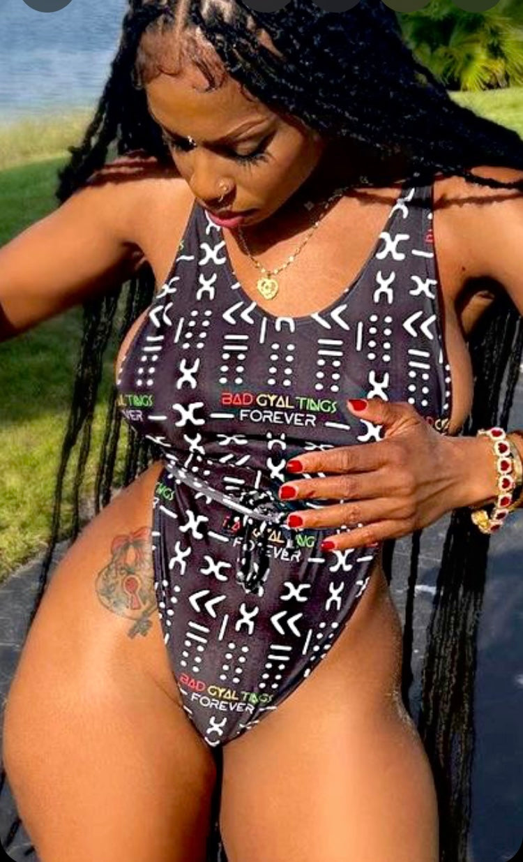 Bad Gyal Tings Forever Tribal One Piece Swimsuit
