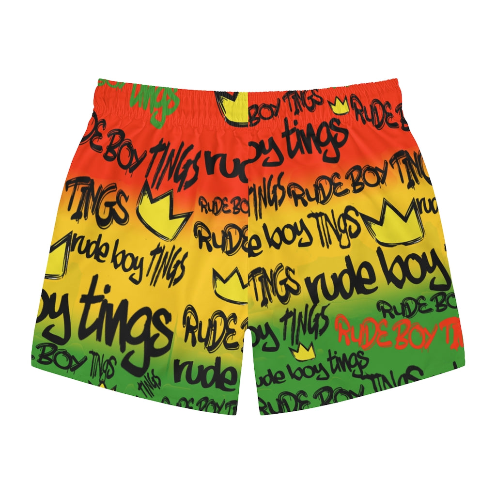 RUDE BOY TINGS Swim Trunks (RED, GOLD, GREEN)