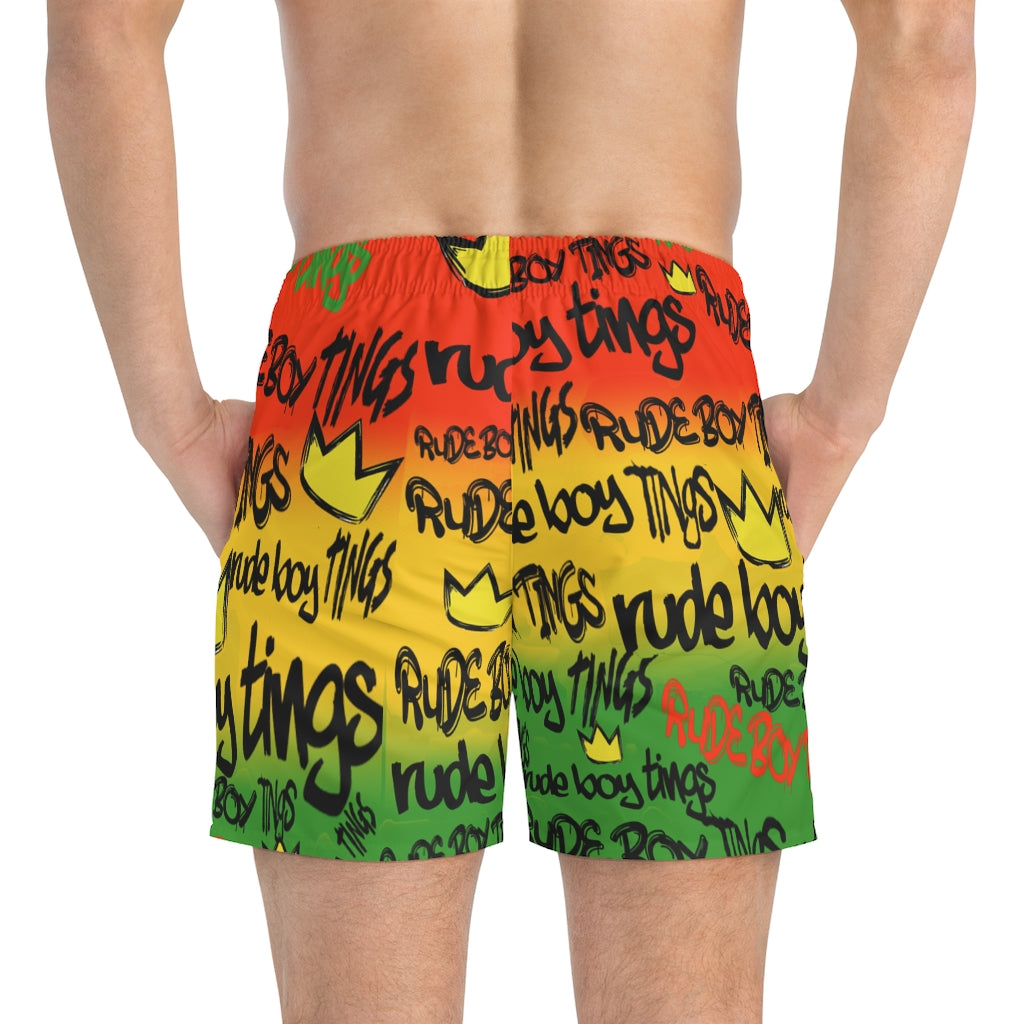 RUDE BOY TINGS Swim Trunks (RED, GOLD, GREEN)