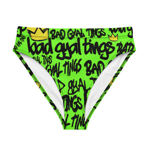 BAD GYAL TINGS high-waisted bikini bottom (Bright Green)