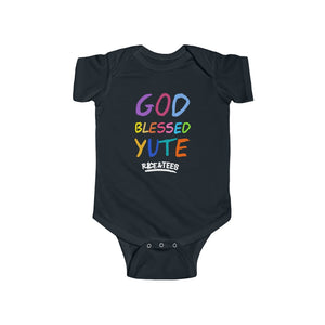 The GOD BLESSED YUTE baby onesie