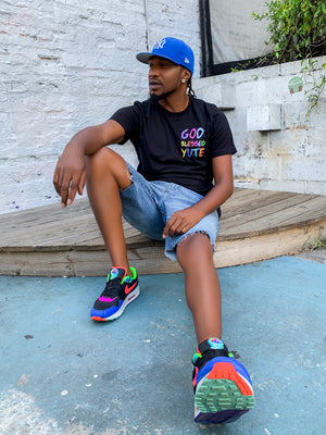 The "GOD BLESSED YUTE"  LEFT CHEST  Unisex Short Sleeve Tee