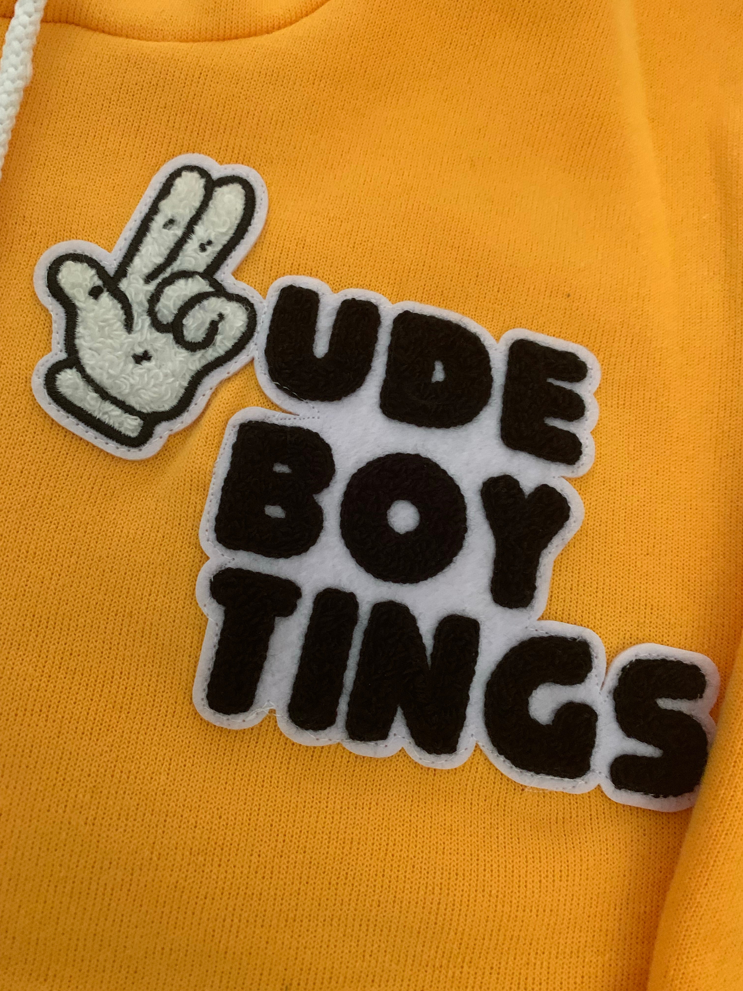 Rudeboy Tings Chenille Patch Hoodie (Yellow)