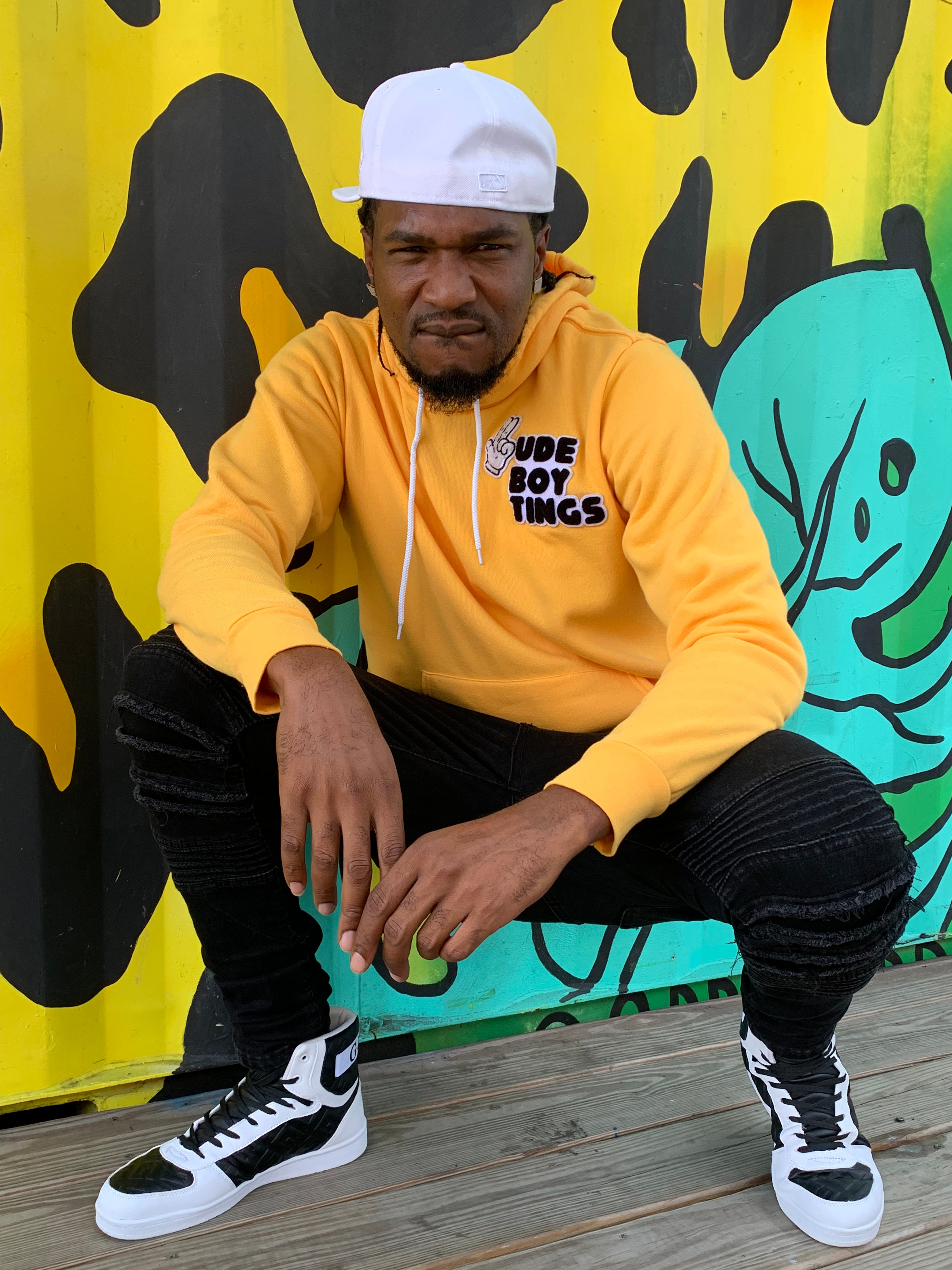 Rudeboy Tings Chenille Patch Hoodie (Yellow)