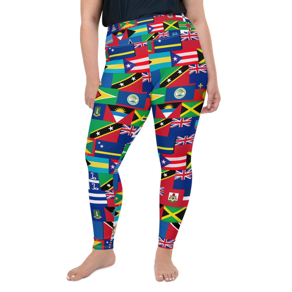 Caribbean ALL Inclusive All-Over Print Plus Size Leggings - Rice & Tees