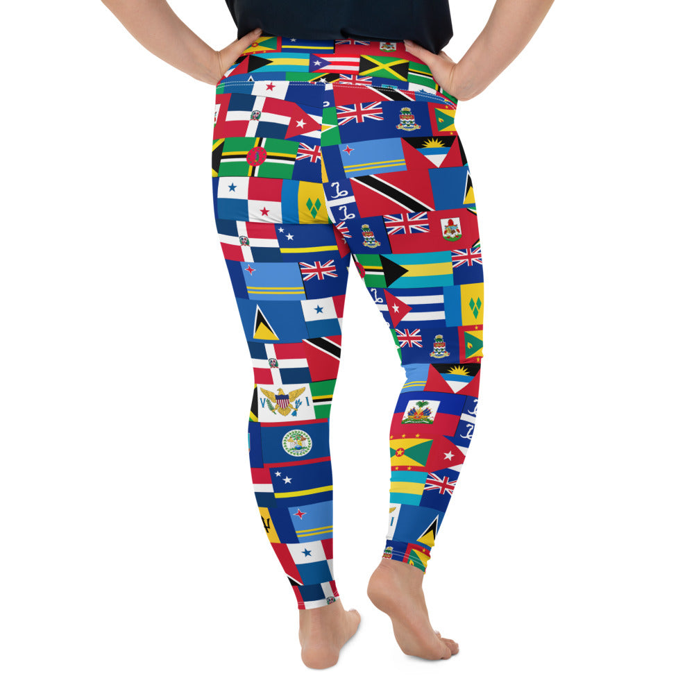 Caribbean ALL Inclusive All-Over Print Plus Size Leggings - Rice & Tees
